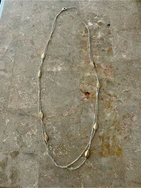 Layered Silver and Gold Bead Women's Necklace